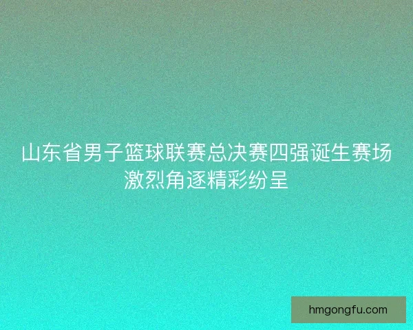 山东省男子篮球联赛总决赛四强诞生赛场激烈角逐精彩纷呈